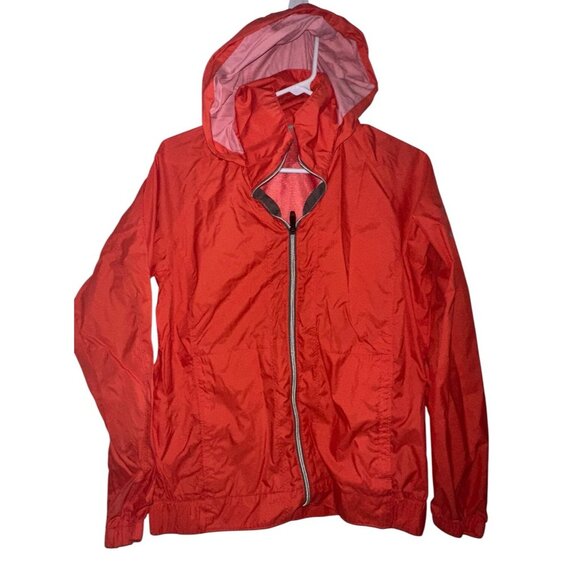 Columbia Access Point Packable Rain Jacket Women’s M Orange Omni-Shield Hooded - Picture 1 of 6